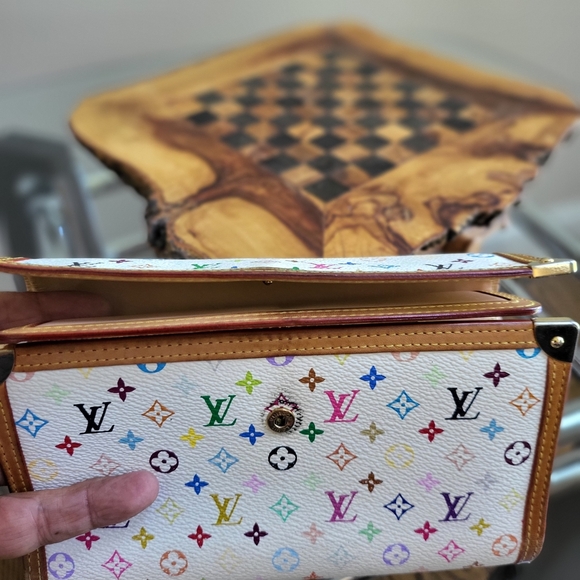 Louis Vuitton Monogram Takashi Murakami White Multicolor International Wallet - Picture 10 of 12